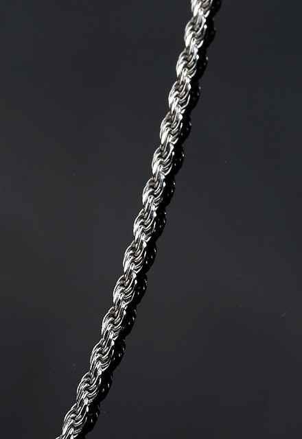 3-트위스트(3mm) 로프 꼬임 체인 실버925 은 목걸이줄